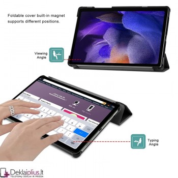 Dirbtinės odos atverčiamas dėklas - juodas (planšetei Samsung Tab A8 10.5 (X200/205)